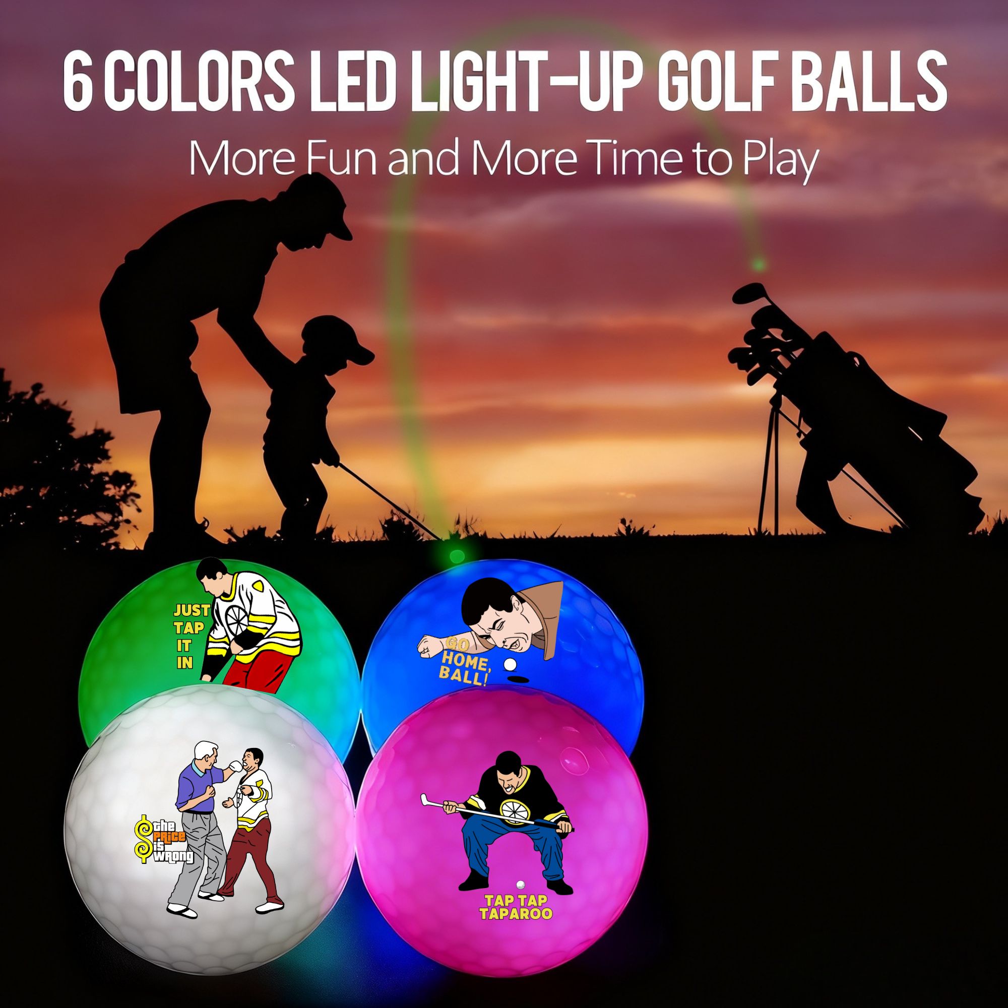 4 шт. светящиеся в темноте мяч – обзор и цена Golf Equipment Gifts